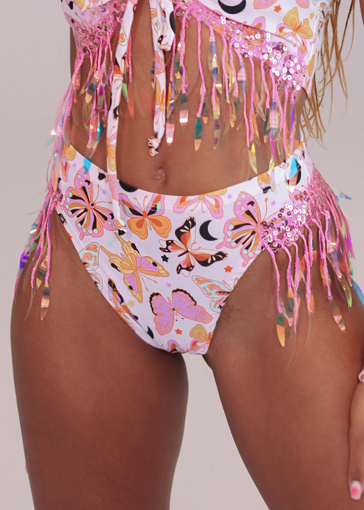 Butterfly Iridescent Thong Bottoms