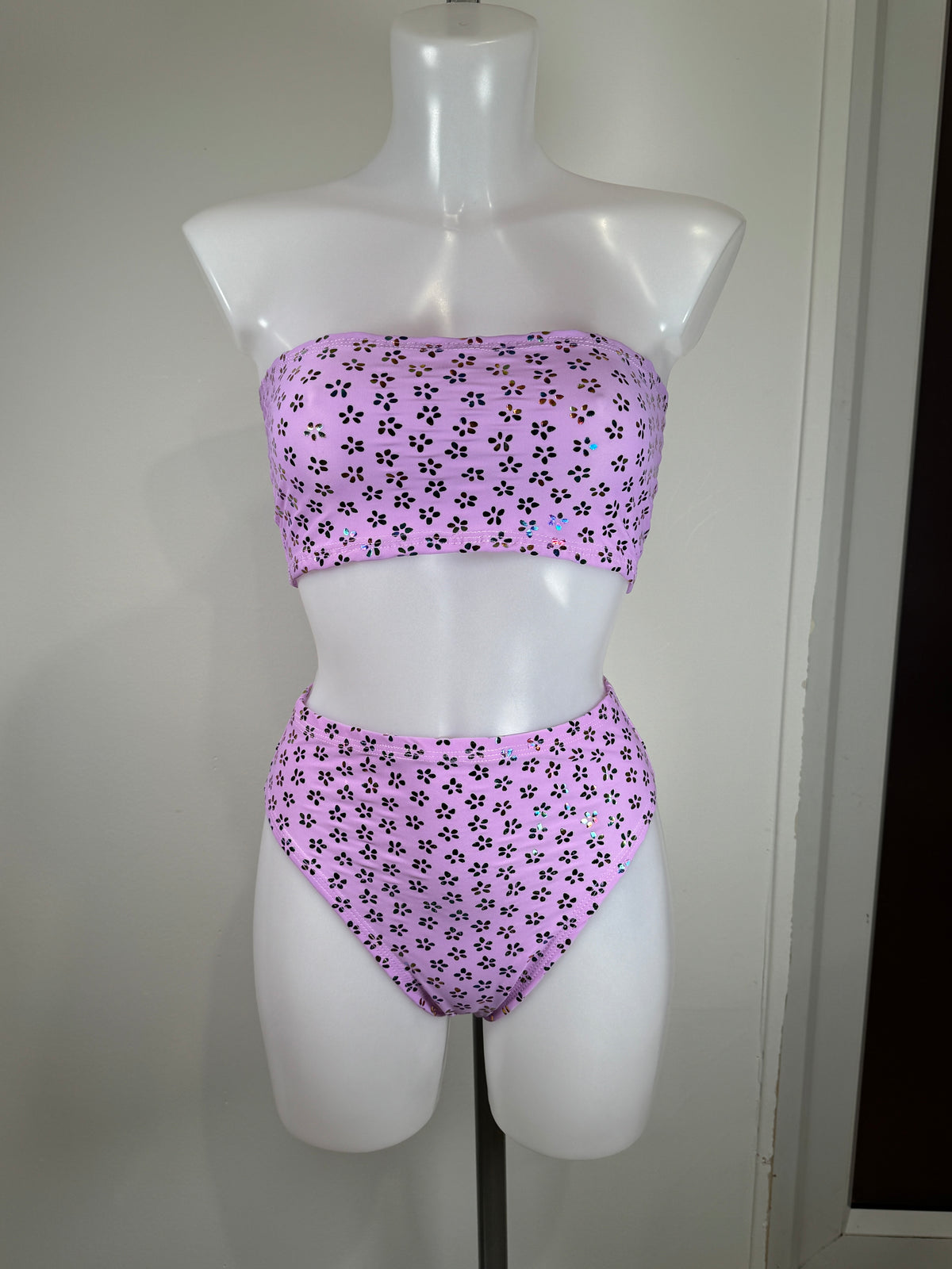 Lilac bandeau and high cut bottoms - ready to ship