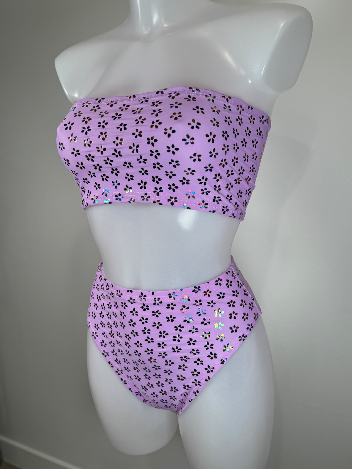 Lilac bandeau and high cut bottoms - ready to ship