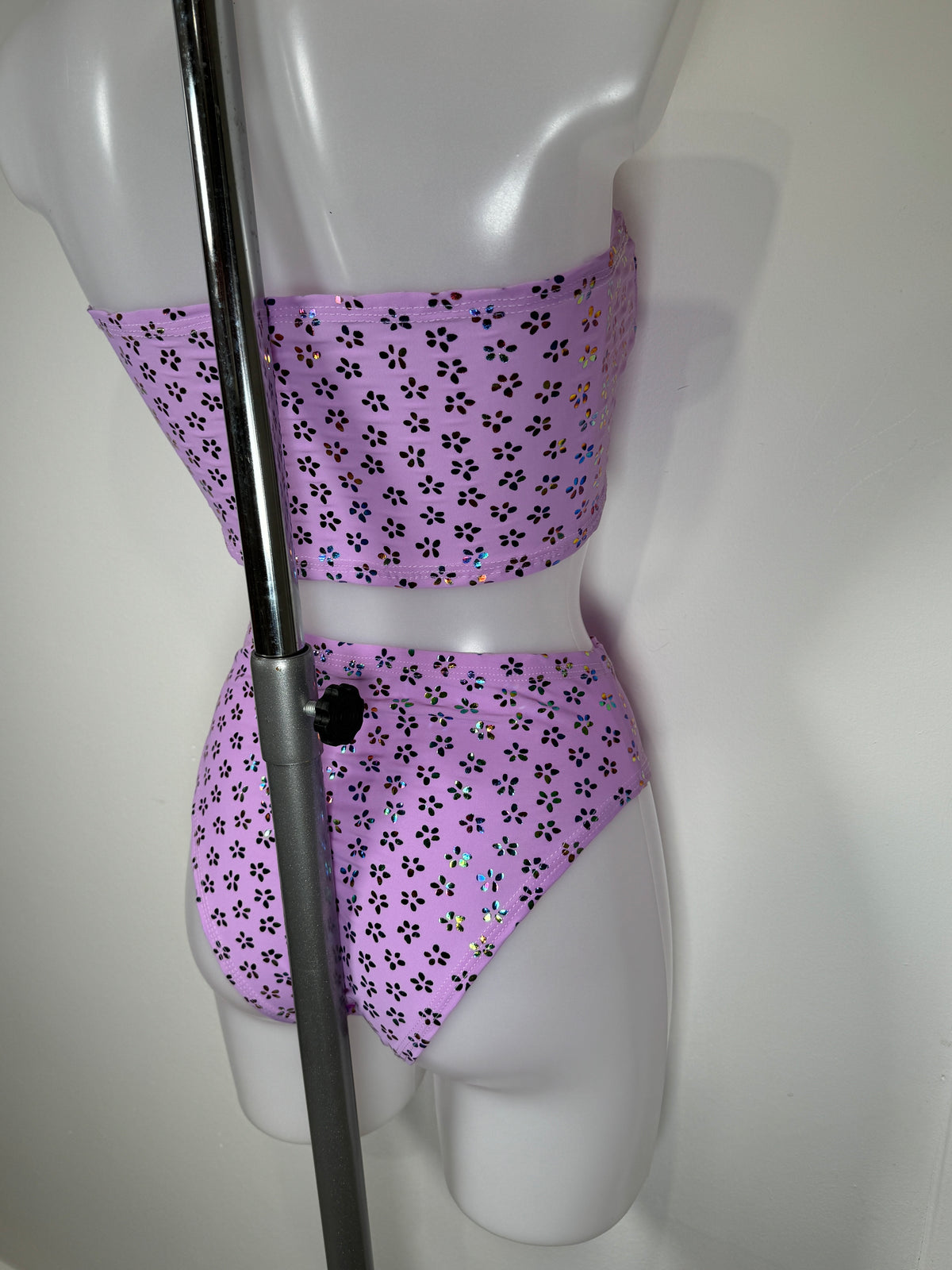 Lilac bandeau and high cut bottoms - ready to ship